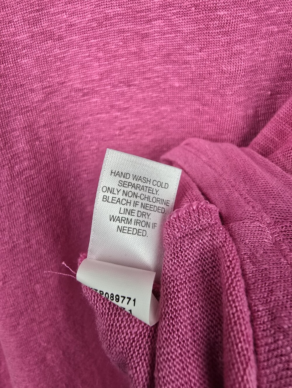 J.Jill 100% Linen Pleated Back Love Linen Tank Pink Womens XS Lagenlook Coastal - Picture 9 of 11